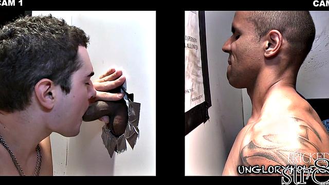 Office gloryhole jock fooled by straight