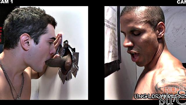 Office gloryhole jock fooled by straight