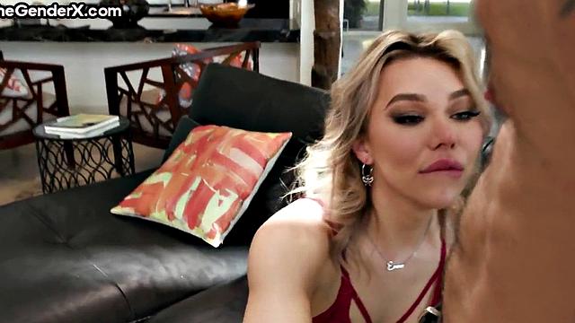 Lingerie trans spreading sweet butt