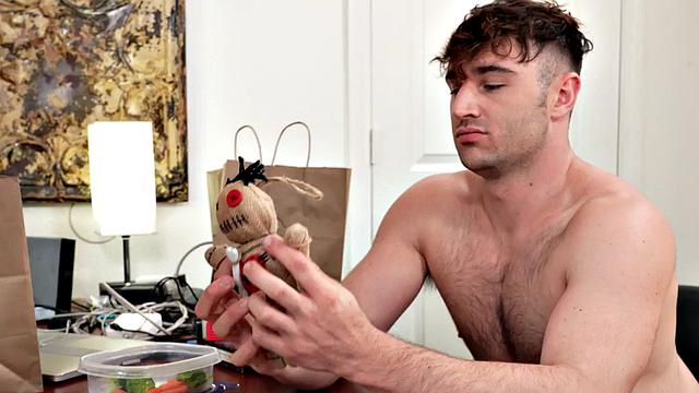 Musled Jock pounded in doggystyle by his BF on desk