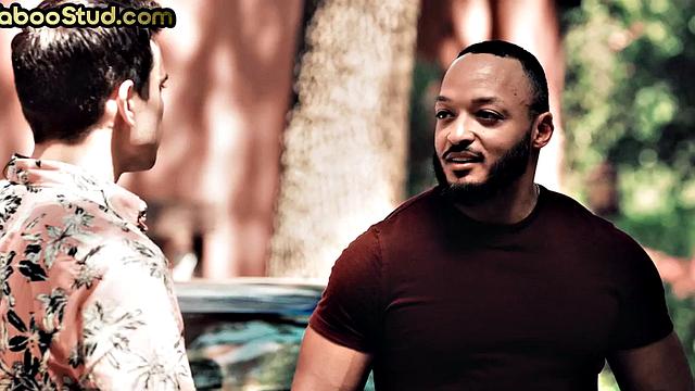 Outdoor gay stepbrother barebacked by athletic stud