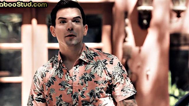 Outdoor gay stepbrother barebacked by athletic stud