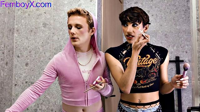 MUA femboi duo bending for Dilf