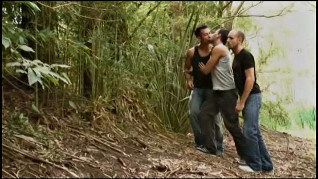 Latinos Paul Alba and Leandro Villa sneak off into a barracks and are all over each other. Paul is quick to kick back and let Leandro suck his dick, before getting behind him and burying his cock all the way to his balls.