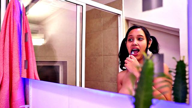 Gorgeous teen Lia Ponce goes alone