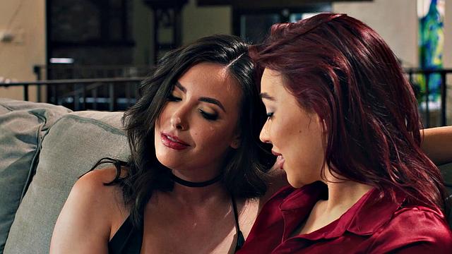 TRANSFIXED - Curious Redhead Emma Rose Has First Lesbian Experience With Babe Casey Calvert