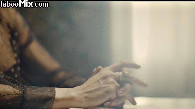 Horny big-titted lesbo pussylicked