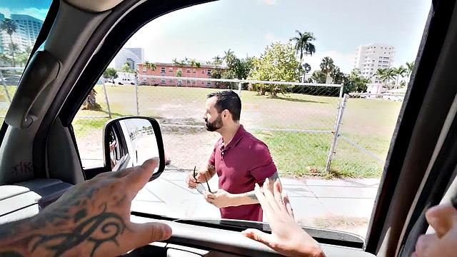 Str8 jock paid to fuck gay ass in outdoor van