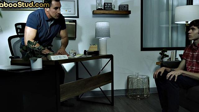 Weird skinny twink cums in stepbrother rimjob and 3some