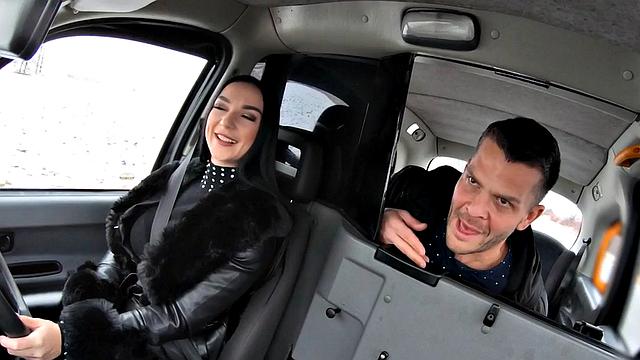Analized busty cab driver fucked raw by newest passenger