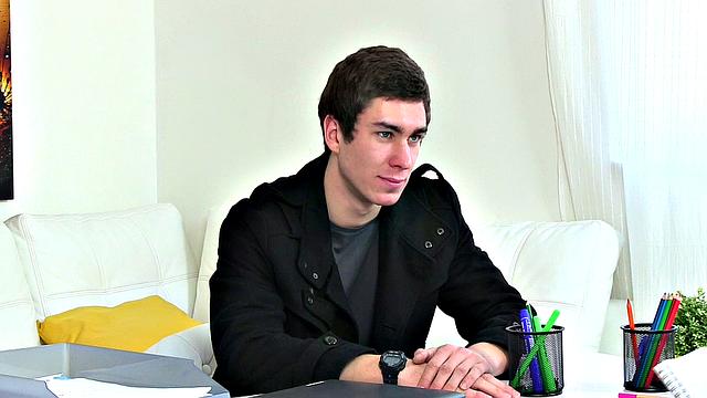 Sexy brunette in high heels gets her tight pussy filled with cum