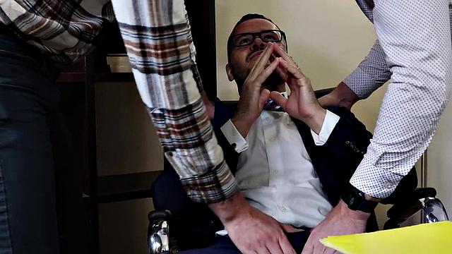 3 Way Bareback Office Buddies - Valentin Petrov, Kyle Hart &amp; Chad Hammer