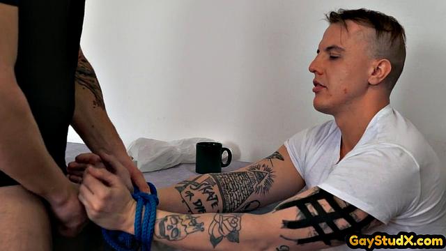 Muscle stud get pounded by dom BF