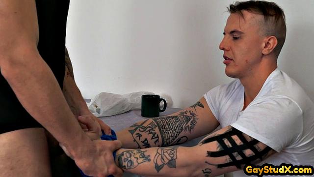 Muscle stud get pounded by dom BF