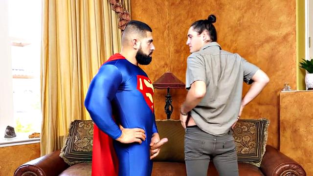 Buff Superman Barebacking Counselor Before Cocksucking