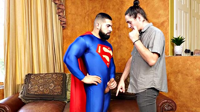 Buff Superman Barebacking Counselor Before Cocksucking