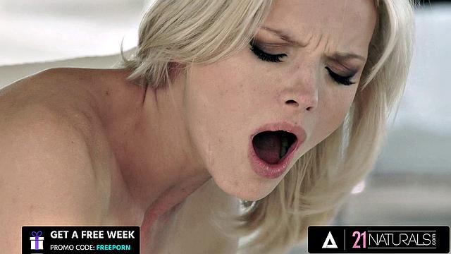 21 NATURALS - Sexy Blonde Zazie Skymm Gets Her First Anal Creampie, Blonde Takes It Deep