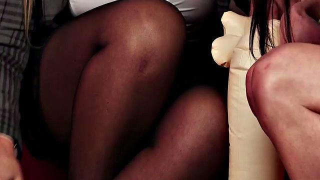 CFNM bitches love seducing naked male while jerking dick