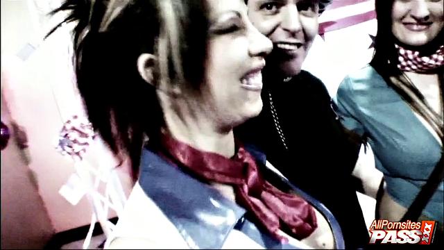 Busty babes having a ball