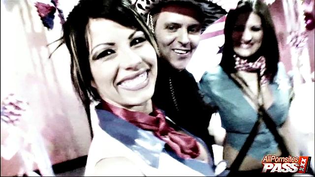 Busty babes having a ball