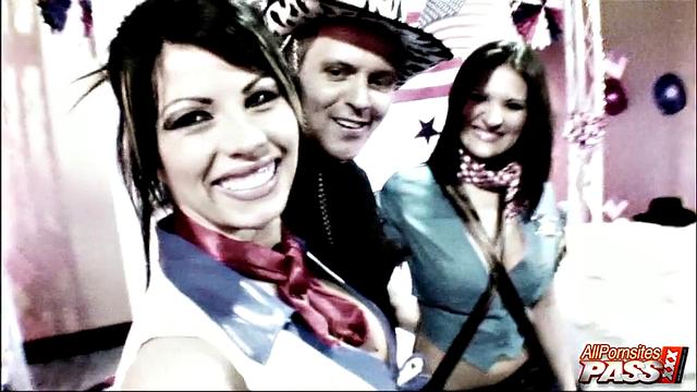 Busty babes having a ball