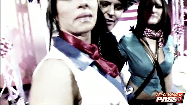 Busty babes having a ball