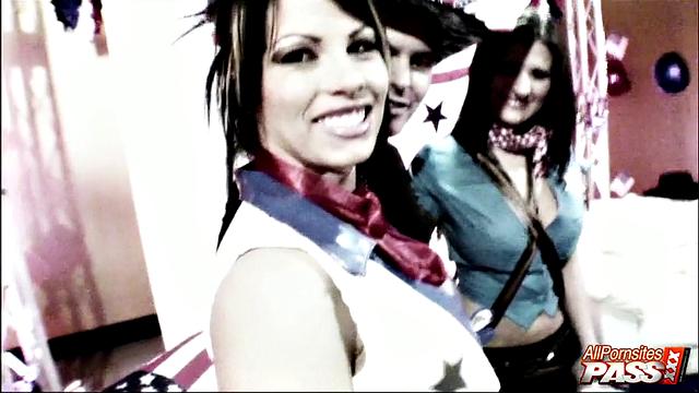 Busty babes having a ball