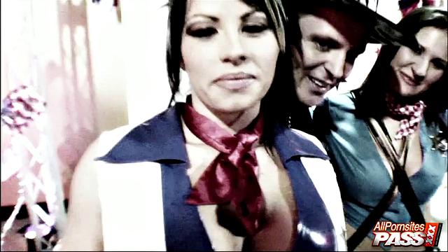 Busty babes having a ball