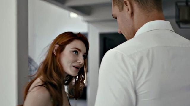 Watch how this ginger babe gets down and dirty with her girlfriend while getting her pussy licked and fingered in the living room