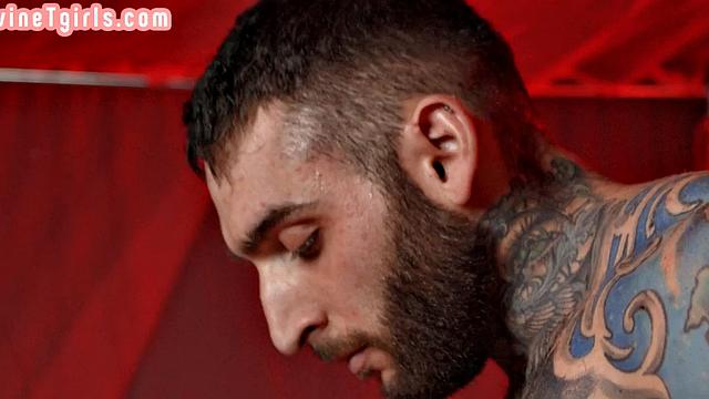 Divine busty babe in black stockings barebacked by BF