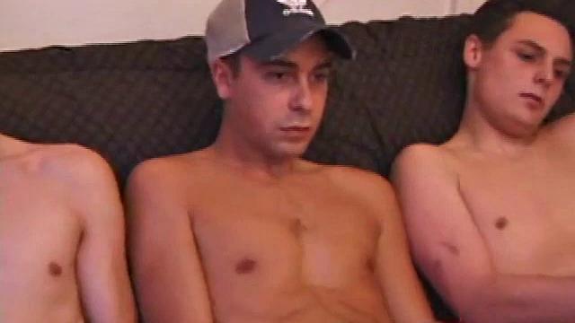Roar, Devon Hart, Gunner Raines, Vincenzo and Matthew Matters have two porn videos going as they introduce themselves. While the boys joke around about which porn stars look better, their boners keep reacting to whatever they're watching.