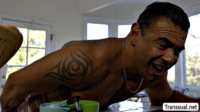 After baking cake, fuck my big piece of cake