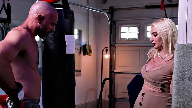 Big tit blonde Kate Dee fucks her husband's bully boss