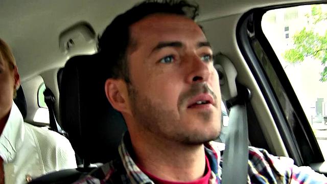 Tattooed blonde with big tits gives a deepthroat BJ & gets oiled up for a wild ride