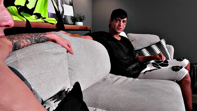 Sportive stud barebacks BFs hairy asshole