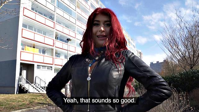 Picked up redhead gets pussypounded by stranger