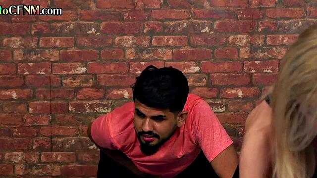 Teasing yoga brit MILFs wanking guys cock in class