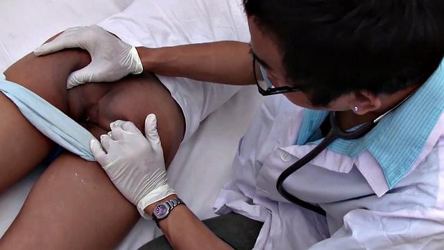 Sick Asian gets drilled by doctor during home visit