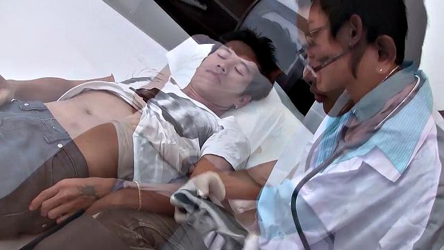 Sick Asian gets drilled by doctor during home visit