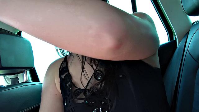 Russian amateur with a smile takes a car ride for cash & gets her bald pussy drilled