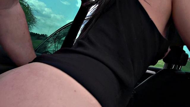 Russian amateur with a smile takes a car ride for cash & gets her bald pussy drilled