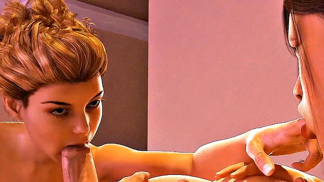 Big tits babes having sex in the bedroom