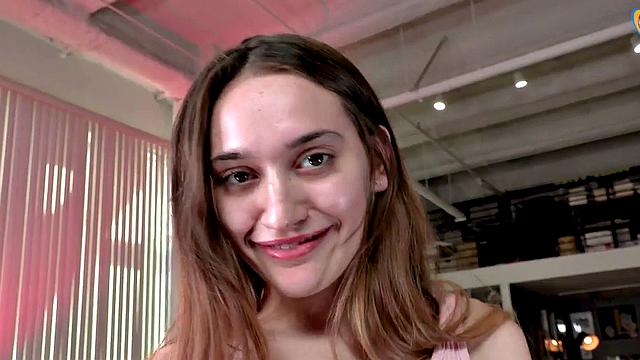 POV jerk off and dirty talk with a hot HJ teen with big tits and tattoos