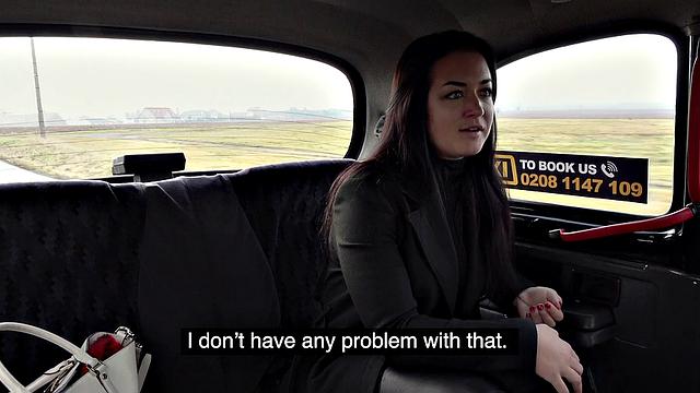 Kinky brunette dancer gives a VIP dance to lucky dude in a car