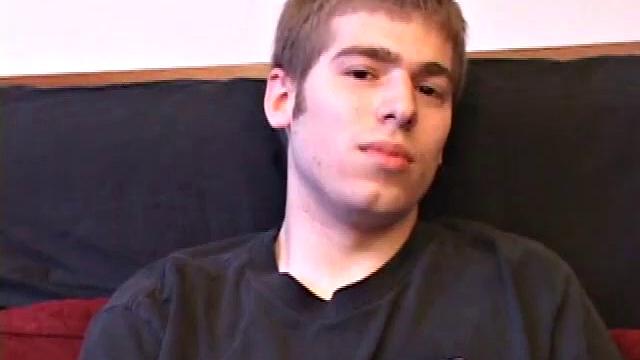 Adam Turner strips naked and grabs the lube, as he checks out a video that's playing. He works himself stiff and strokes with determination, until his cum starts pumping.