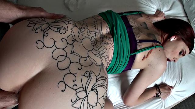 My Horny Girlfriend in Insane Inches with Tattoos, Pierced Pussy, and Glasses