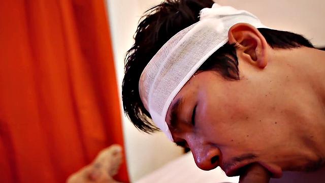 Enema Asian twink checked by perv doctor at home