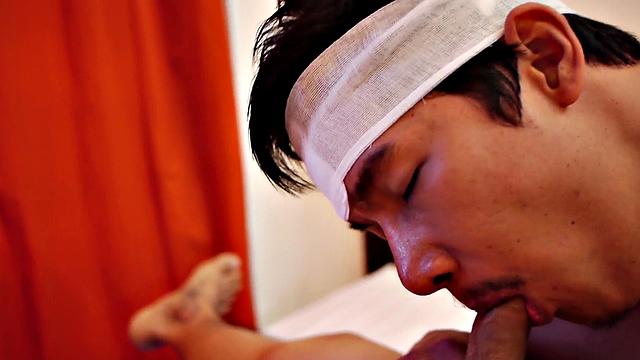 Enema Asian twink checked by perv doctor at home