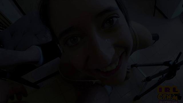 Euro CFNM amateur giving blowjob