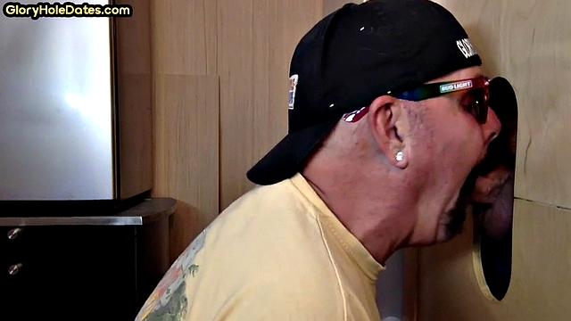 Cum-loving gloryhole mature sucks BF's cock at home